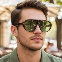 SO & EI Vintage Color caramelo piloto hombres gafas de sol moda mujer al aire libre tonos UV400 Punk leopardo gafas de sol