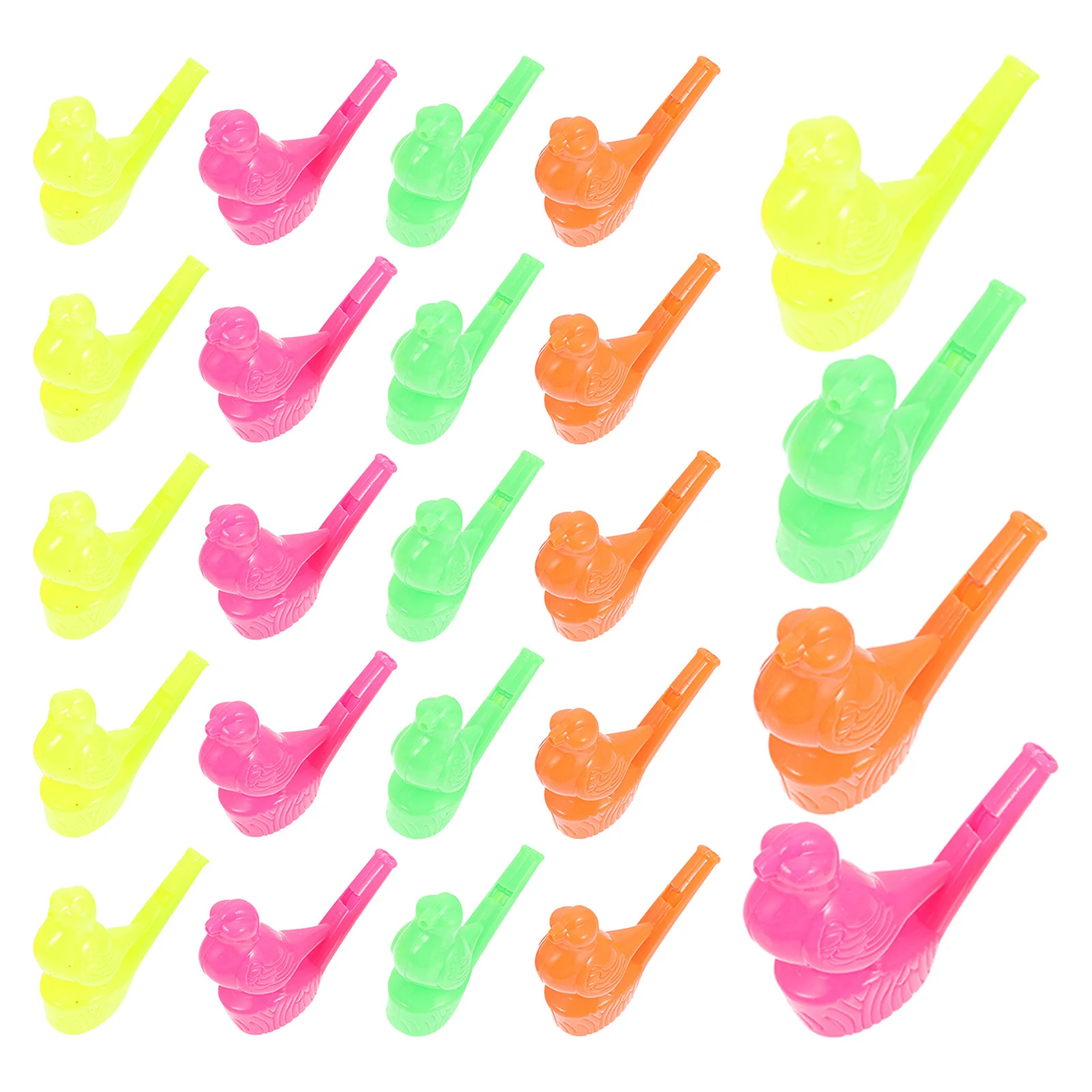 Sifflets à oiseaux en plastique pour enfants, 24 pièces, couleur vive, petits Instruments de musique, fournitures de fête, sifflets à oiseaux créatifs