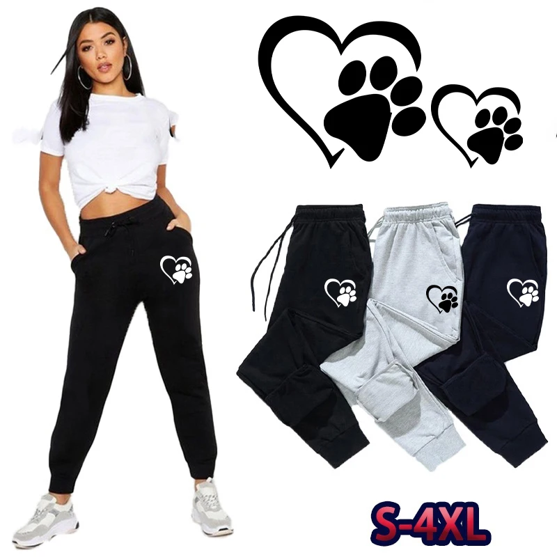 

Cute Printed Women Sweatpants Cotton Long Pants Jogger Trousers Womens Casual Sports Fitness Solid Jogging Pants Women Sweat Pan