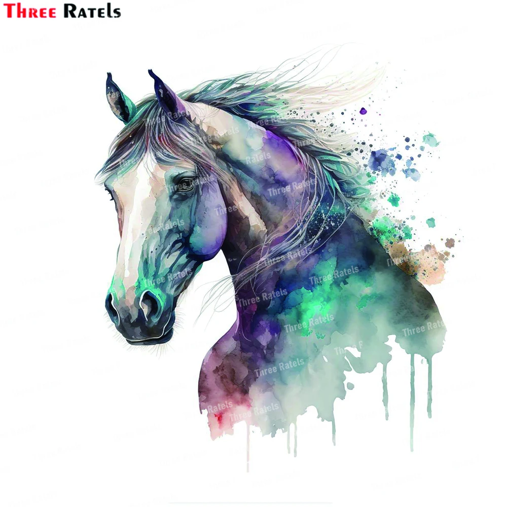 Three Ratels K934 Floral Pink Horse Horses  Vinyl Mural art Decal Wall Stickers Home Decoration Bedroom Living Room