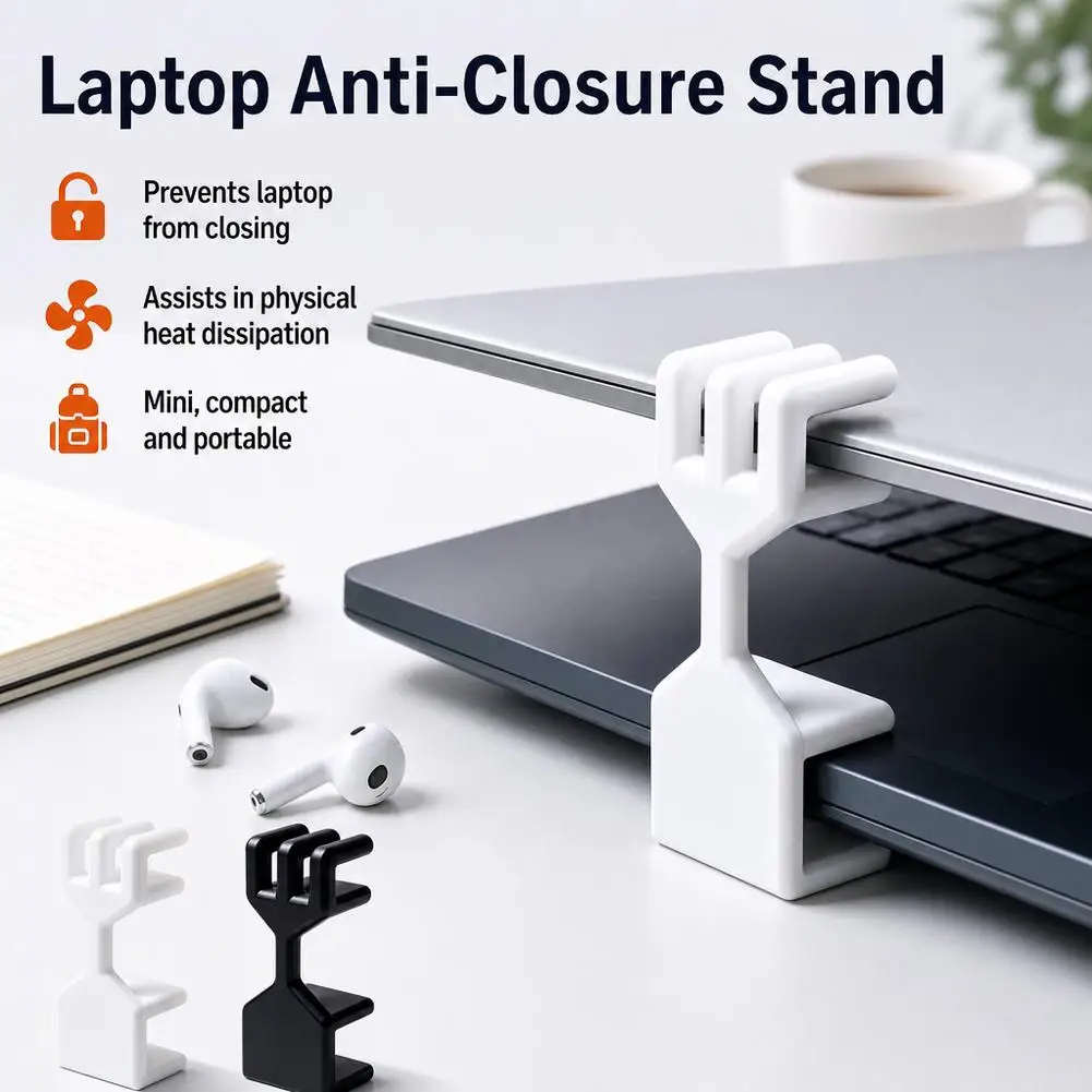 Portable Anti-Closing Laptop Stand & Cooling System Universal, Lid Stopper For Screen, Perfect For Home Office Business Travel