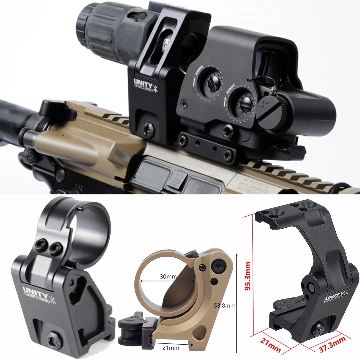 Tactical Unity Fast Ftc Optics Riser Mount For G43 G33 3X 6X Magnifier Airsoft Weapon 551 552 553 558 T01 T02 Scope Mount