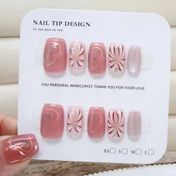 10 Pcs Women Handmade Press On Nails Wearing Armor Sparkling Fireworks Love Cat Eye Nail Patch Detachable Nail Tips Nail Art