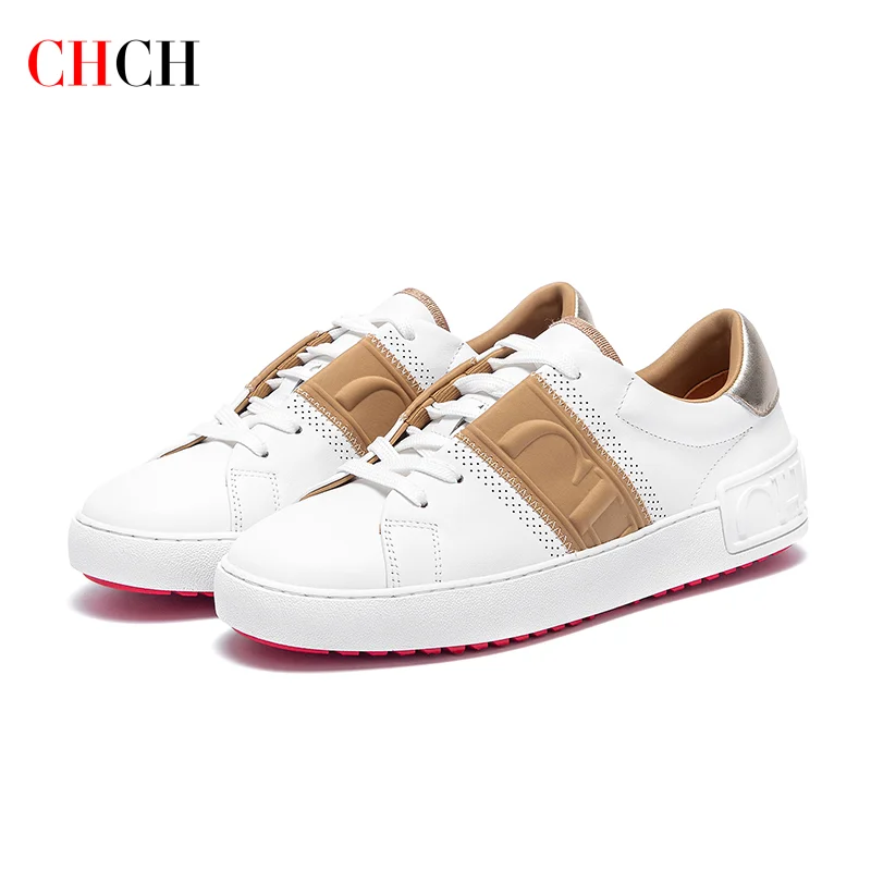 

CHCH Women's Tennis Shoes 2025 New Cow Leather Strap Flat Shoes