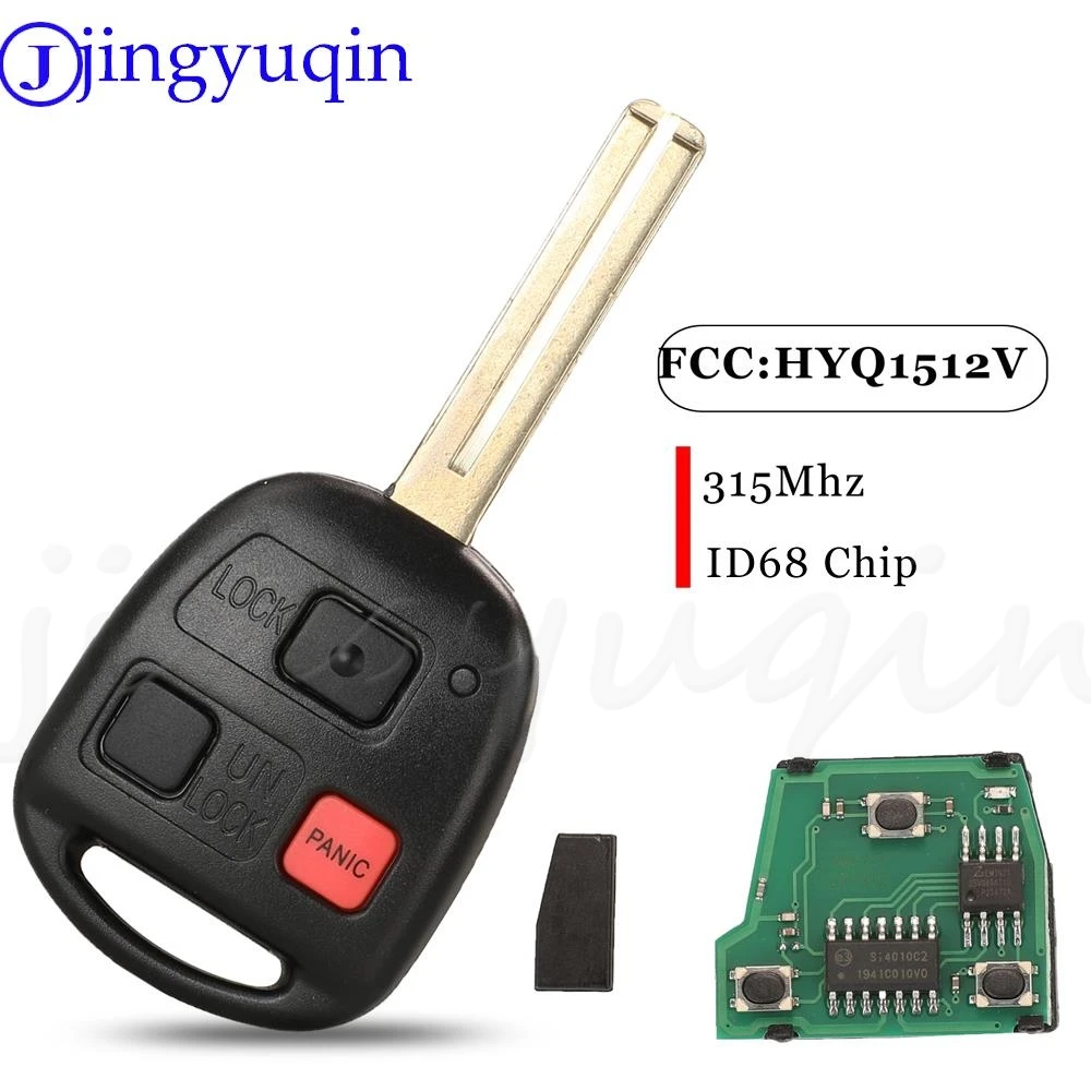 jingyuqin Replacement 3 Buttons Smart Car Key Fob 315Mhz 4D68 89070-60081 For Lexus GX470 LX470 HYQ1512V With Toy48 Blade