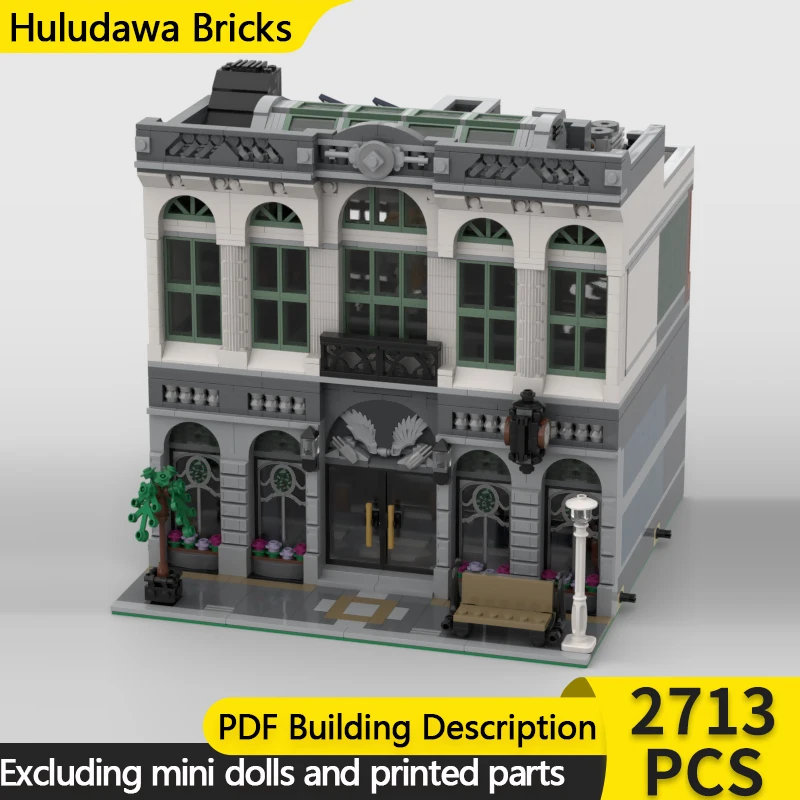 

Модель City Street View MOC, строительные кирпичи, кирпичный банк без угла, модульная технология, детские праздничные подарки, сборный игрушечный костюм