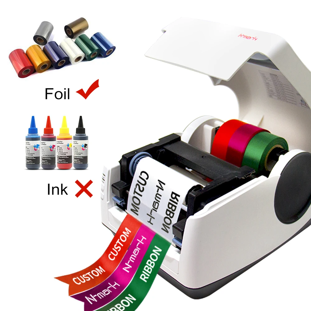 N-mark Industrial satin ribbon machine printer foil fast satin printer for single face satin customized printed ribbon