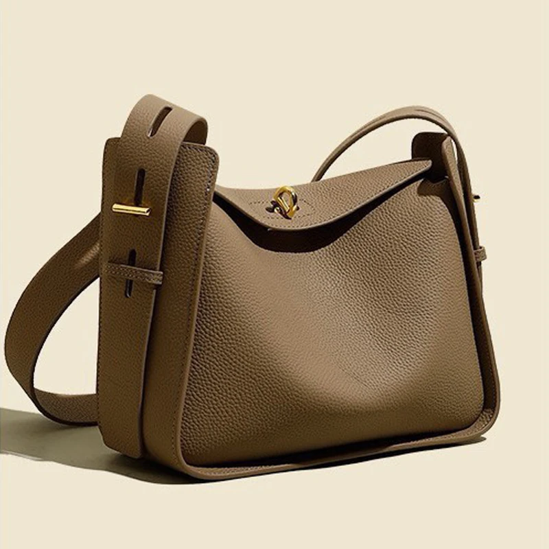 جديد المتخصصة الفاخرة مصمم الكتف Crossbody الإبط حقيبة رئيس طبقة جلد البقر السيدات واسعة حزام الكتف حقيبة سعة كبيرة