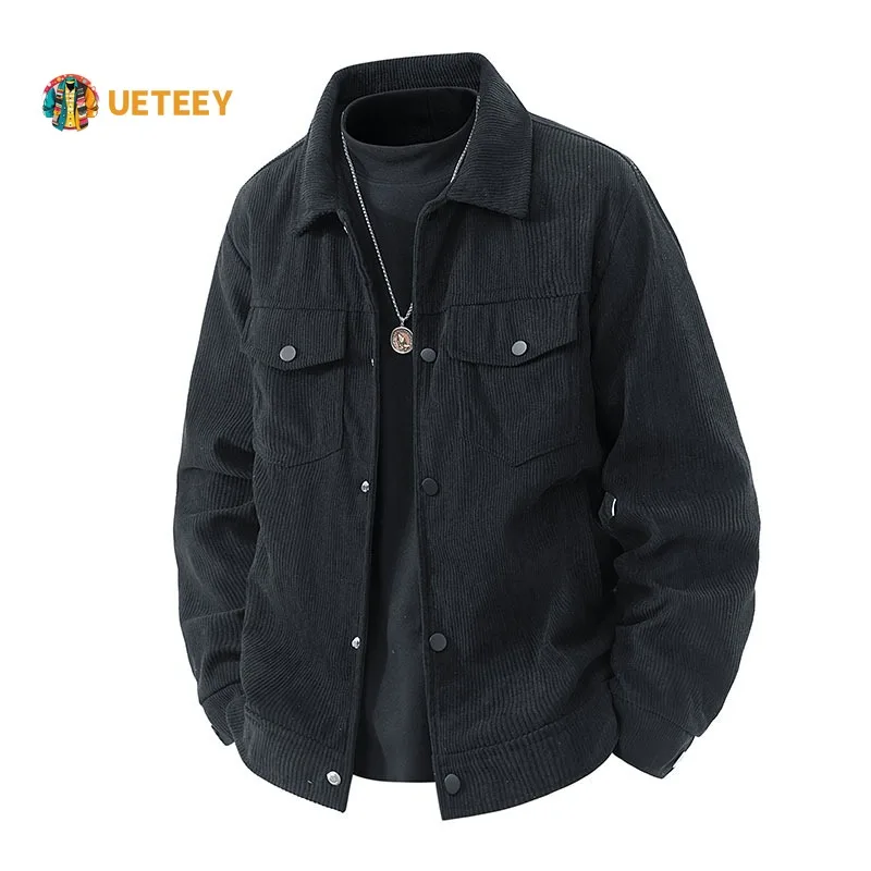 

Men's Business Casual Corduroy Jackets Spring Autumn Loose Fit Comfortable Fashionable Collared Jacket Male Upper Apparel