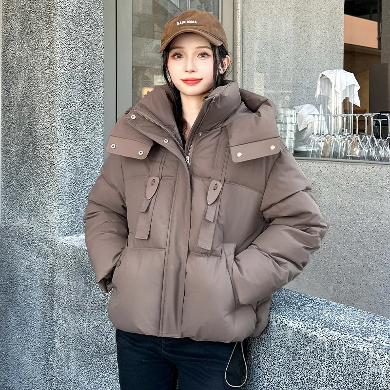

Winter Down Cotton Jacket Women Parkas 2025 New Loose Hooded Outerwear Korean Bread Cotton-padded Jacket Coats Female Outerwear
