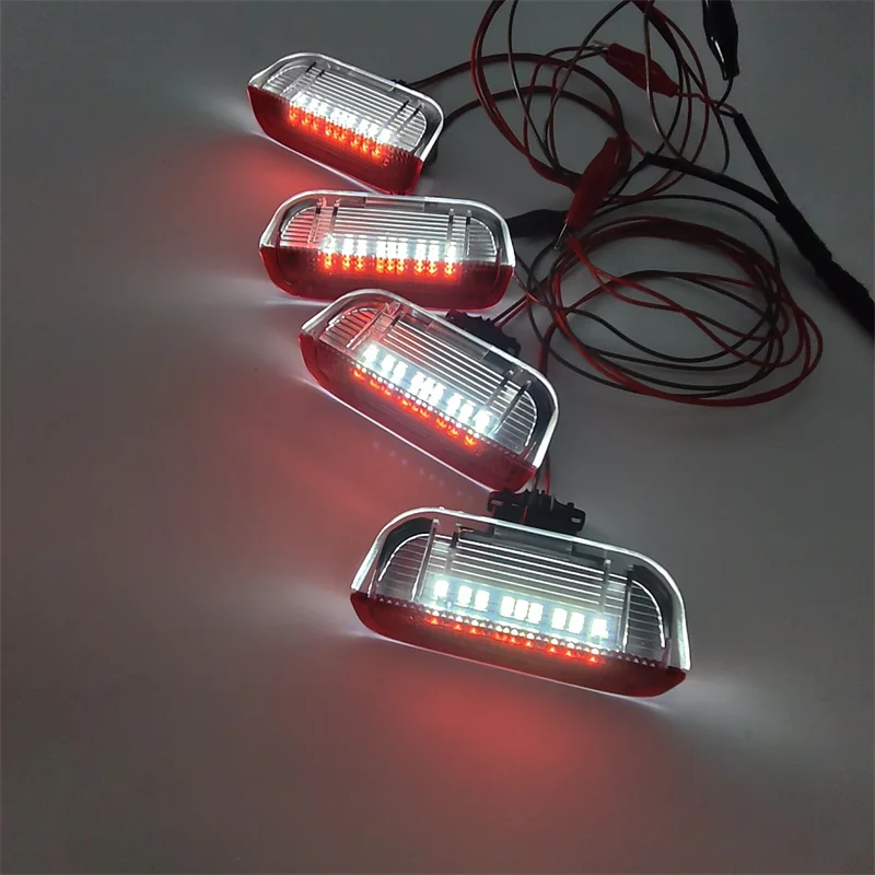 

4x CANBUS white and red double colors LED automobile welcome door lamp lights for Golf 5/6 Jetta Passat CC Sharan Touarey cars