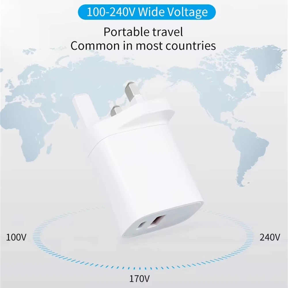 قابس شحن سريع من نوع C ، شاحن حائط ، محول المملكة المتحدة ، قابس لهاتف آيفون 14 ، 14 برو ماكس ، 13 برو ، 20 واط