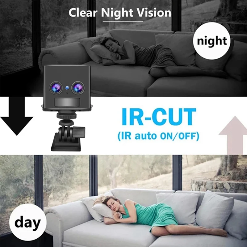 Telecamera 4G HD Mini Dual Lens 3000Mah PIR Visione notturna Movimento Rilevazione umana Videocamera di sorveglianza IP