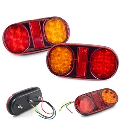 2pcs 12V 24V 14 LED Car Truck Tail Light Taillight Rear Stop Brake Light Indicator Signal Lamp Trailer Caravan Van Lorry UTE