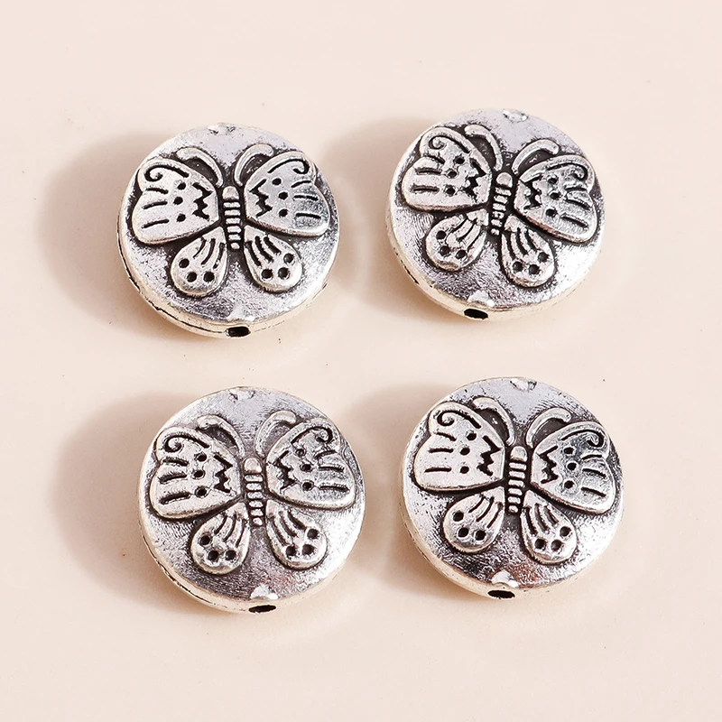 Leslie 10 Stück/Lot Legierung Antik Silberfarben Schmetterling Charms Perlen Anhänger für Armbänder Halsketten DIY Basteln Schmuck Geschenke – Detail 5