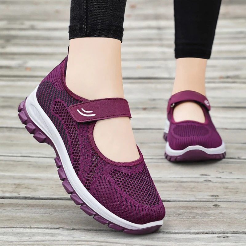 여름 여성용 통기성 메쉬 스포츠화 가벼운 벨크로 슬립온 - Women'S Fashion Velcro Sneakers 리뷰 및 가격