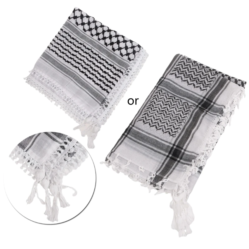 2024 New Adult Arab Dustproof Scarf with Lattice Pattern Square Keffiyeh Headscarf