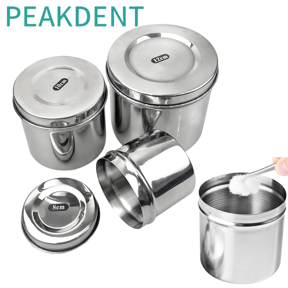 1Pcs Dental Nurse Box Medical Cotton Ball Sterilization Container Stainless Steel Nursing Tray Jar Pot Bottle Dentist Tools