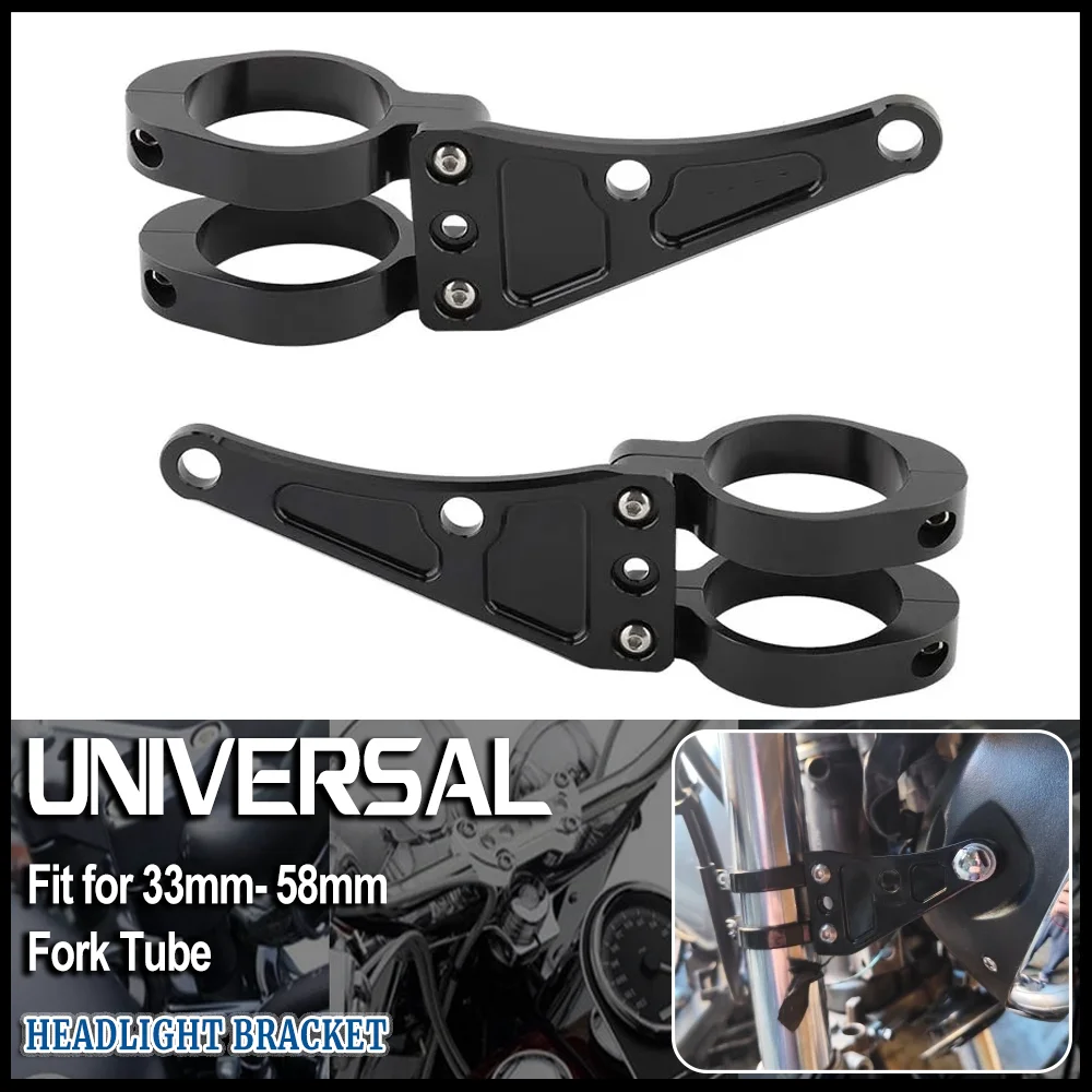 

Universal 33mm-58mm Headlight Bracket Mount Clamps Fork Tube Light Holder 54mm 49mm 45mm 41mm 37mm Motorcycle Bobber Cafe Racer