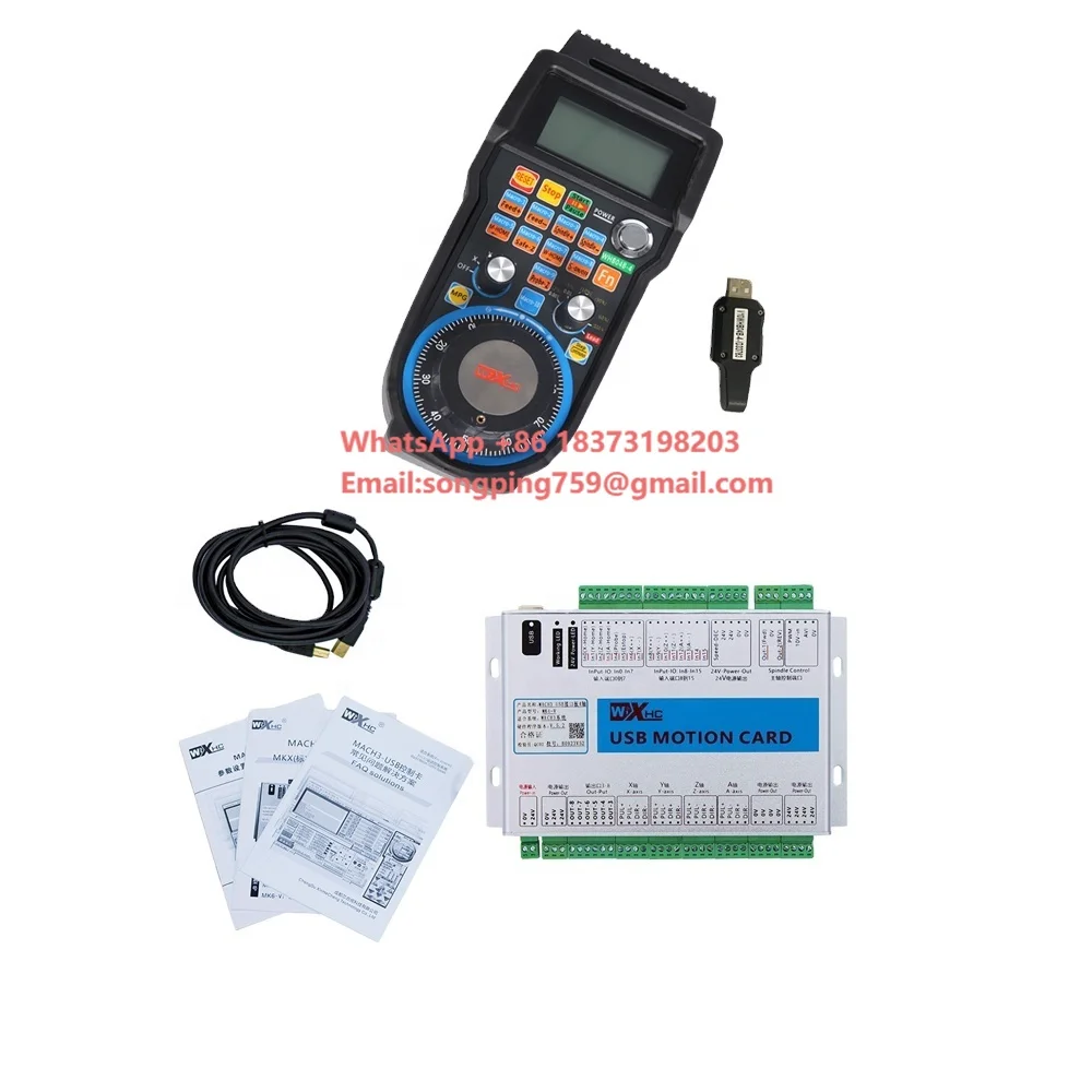 

Оригинальная плата управления движением Wixhc MACH3 для 4-осевых станков с ЧПУ, новый комплект системы Mach3 с беспроводным манипулятором и пультом дистанционного управления