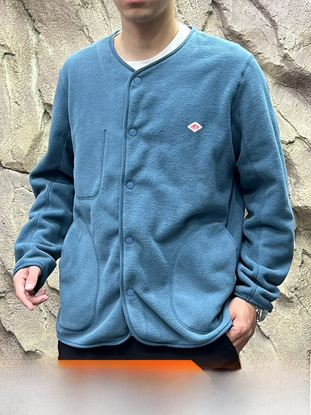  Line! Men's V-Neck Jacket! Baseball Collar Design! Heat Retention Warm Fleece Autumn Winter Outerwear Coat