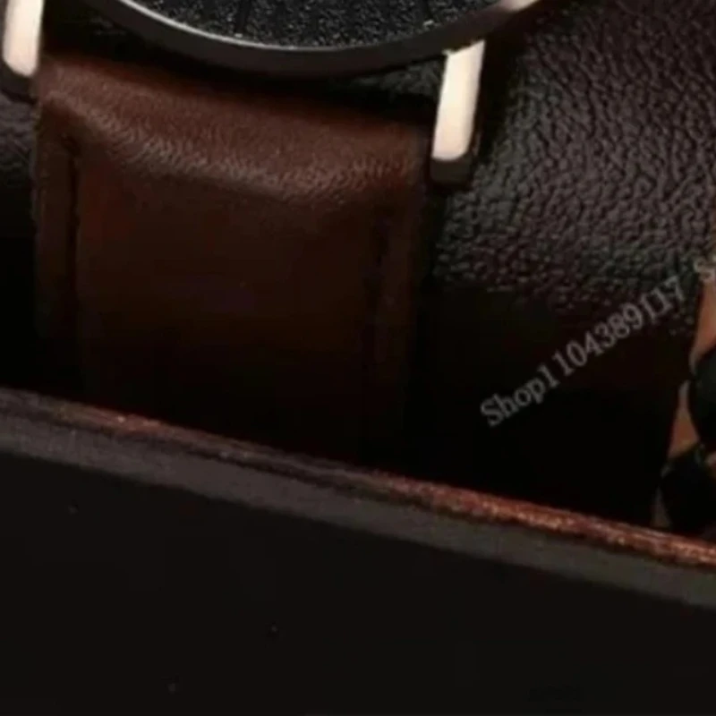 

New Men Watch Luxury Bracelet Set Fashion Business Brown Leather Quartz Wrist Watches for Men Gift Set Relogio Masculino NO BOX