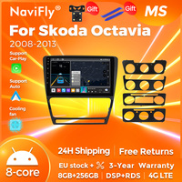 Navifly Android 14 2Din Autoradio Car Radio Stereo For Skoda Octavia 2 A5 2004-2013 Multimedia Video Player Wireless CarPlay Android Auto GPS 4G LTE WiFi DSP RDS SWC Bluetooth 5.0 Rear View Camera