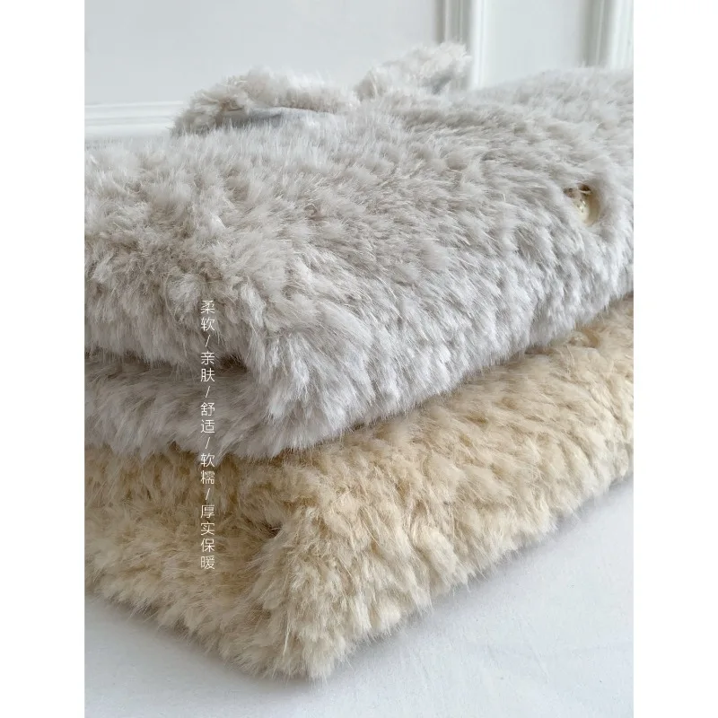 الكورية أزياء الشتاء الجديدة النساء قمم سترة فو الفراء التلبيب طوق طويلة الأكمام واحدة الصدر معاطف قصيرة السترات الإناث