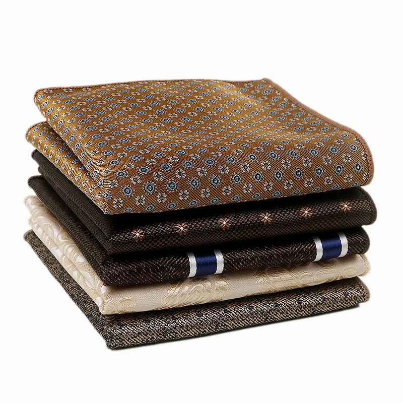 5 pezzi-classico vintage jacquard abito da uomo tasca asciugamano modello jacquard seno affari banchetto di nozze fazzoletto decorativo