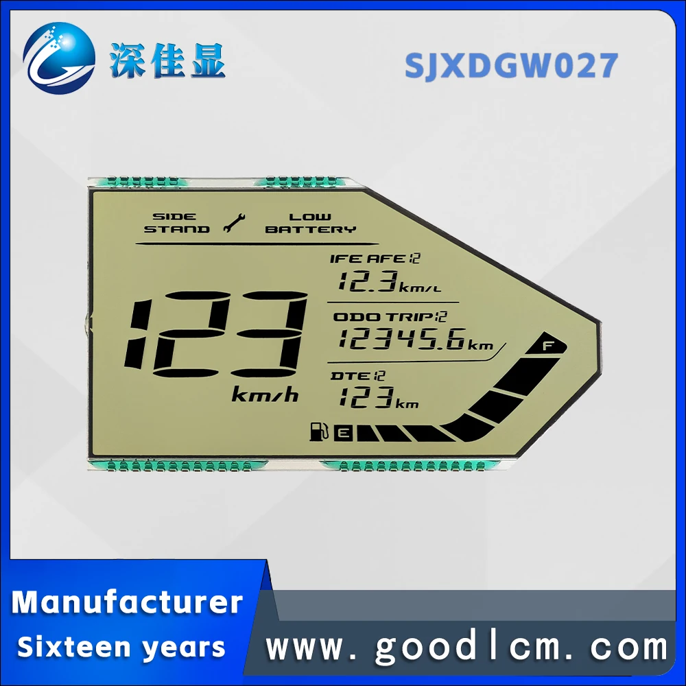 

Заводской сегментированный ЖК-дисплей SJXDGW027 HTN Положительный антибликовый экран автомобильного прибора, экран дисплея сегментного кода мотоцикла