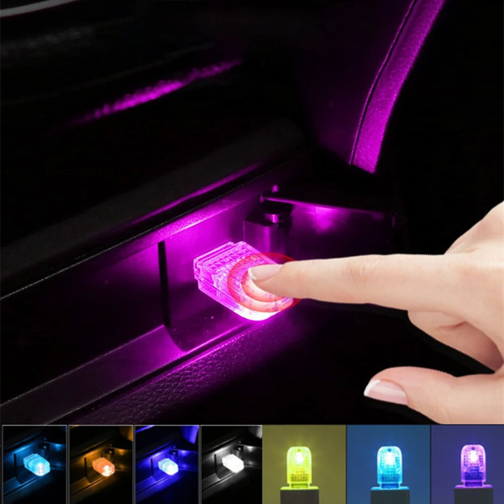 1pcs USB Car LED Atmosphere Light 5V Touch Switch Decorative Lamp Universal Touch Sensor Switch Design Decorative Lamp