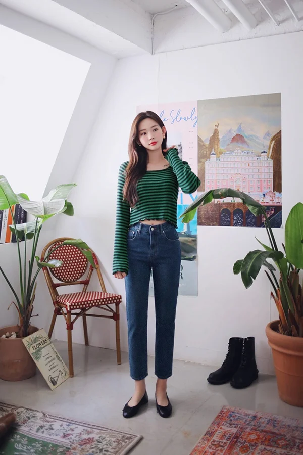 Jeans de haute qualité à taille mi-haute élastique, pantalon long polyvalent, mode féminine, saison d'automne, couleur foncée, marque QPP