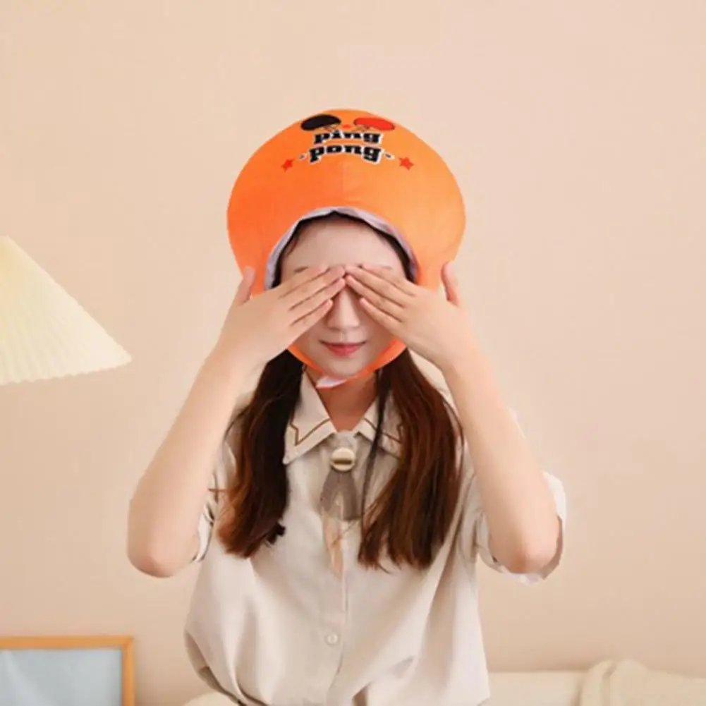 

Table Tennis Headgear Soft Plush Table Tennis Hat for Winter Cosplay Party Costume Performance Elastic Ball Shape for Sports