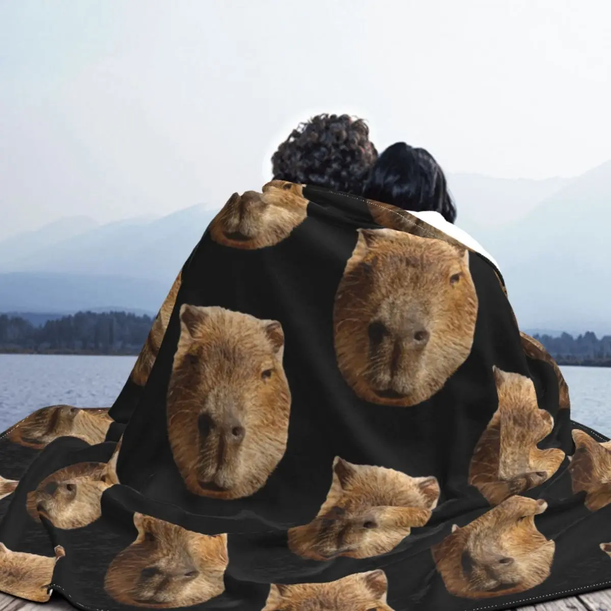 Capybara Face Throw Blanket Blanket Knitted Plaid Multisize Bedsheet Multifunctional Bedspread for Home Bedroom Office Quilt