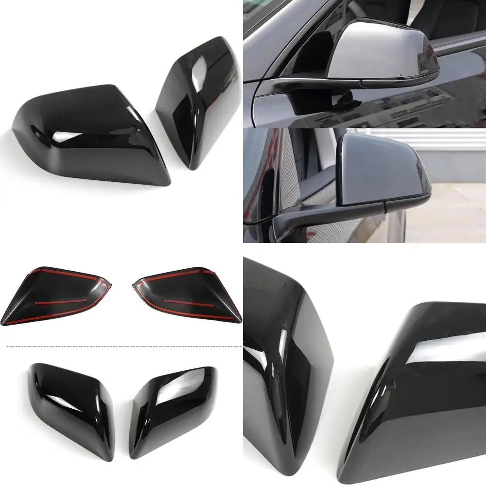 

Крышка бокового зеркала, 2 шт. для Tesla Model S 2016 2017 2018 2019 2020, крышки заднего бокового зеркала из АБС-пластика (глянцевый черный)