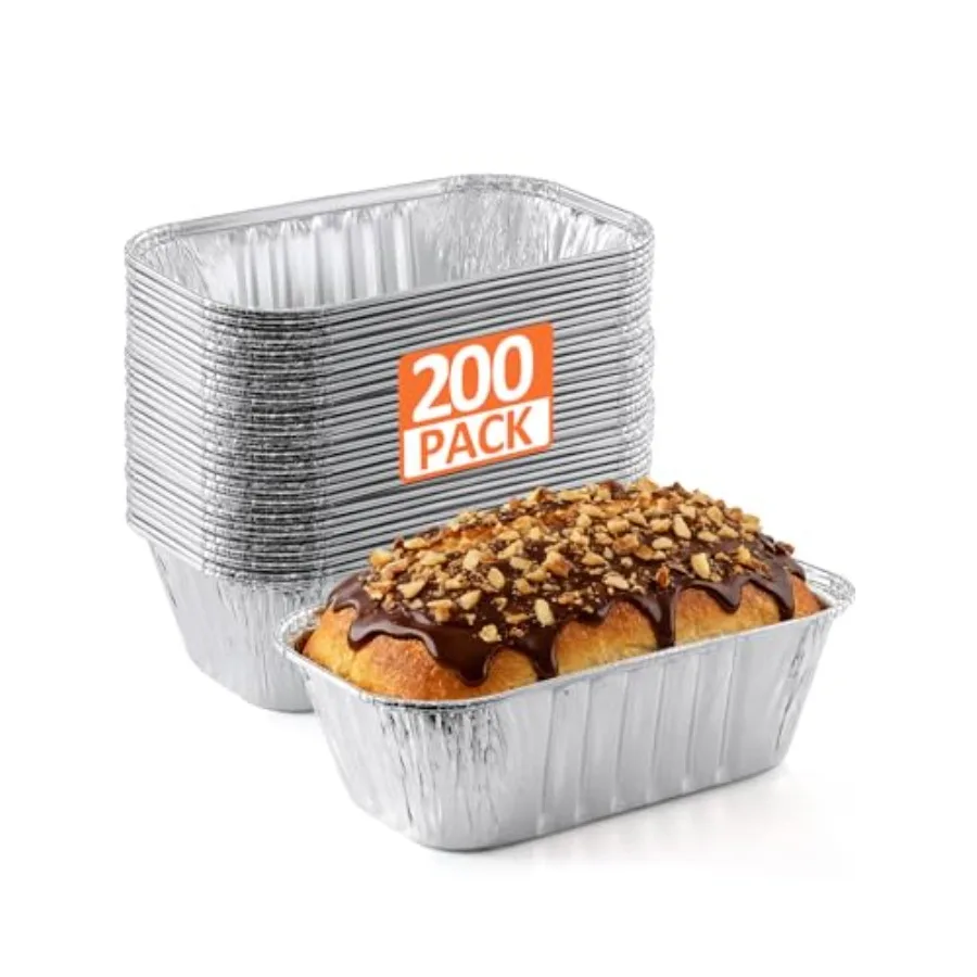 

6x3.5x2 Disposable Aluminum Loaf Pans - 1 Lb Mini Loaf Pans, Small Aluminum Tin Foil Baking Pan, Food Containers for Baking, Ca