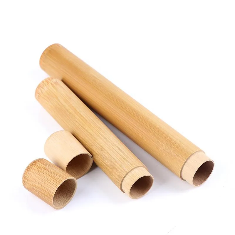 1pc 21/16cm Natural Bamboo Toothbrush Tube Tea Box Toothbrush Holder Toothbrush Case Bamboo