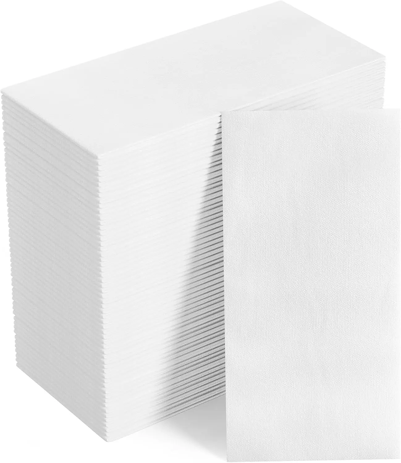 

Soft Linen-Feel Disposable Paper Towels, 12" x 17" White Bathroom & Kitchen Napkins for Guests or Events