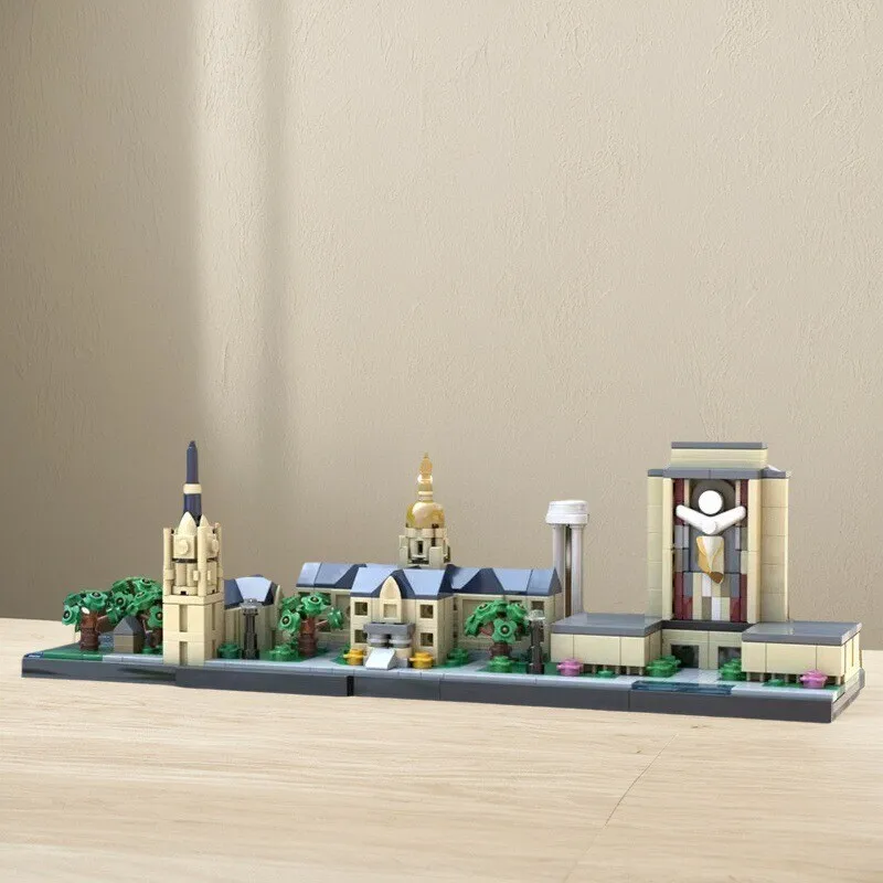 MOC-Juego de bloques de construcción de arquitectura Modular creativa, vista a la calle de la ciudad de París, modelo del horizonte de la Santa madre, juguete para regalo de colección para adultos