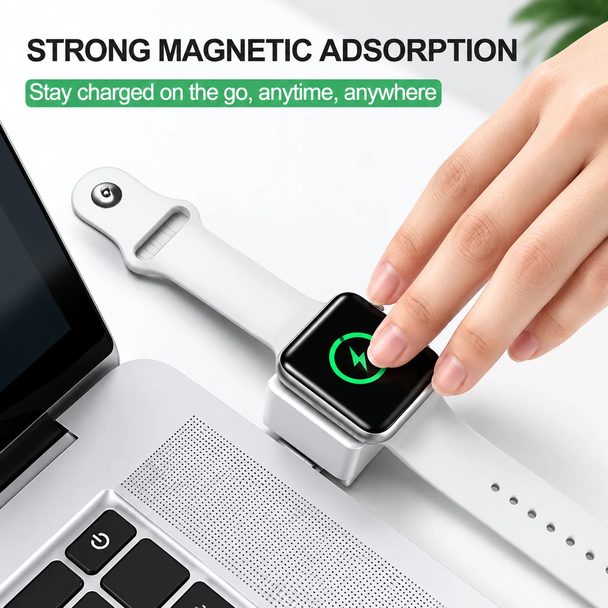Portable USB Magnetic Charger for Apple Watch Series 11, Ultra 3 and SE 3, Cable-Free Plug Design, Keychain Format, 5V/1A USB Input, Compact 6.5 x 3.8cm Wireless Watch Charging Dock for Home, Office and Travel - view 4