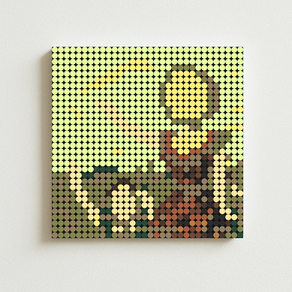 

Обложка альбома Neutral Milk Hotel "In the Aeroplane Over the Sea" в стиле DIY Pixel Brick Art: постер, инди-рок, психоделическая фолк-музыка, подарок