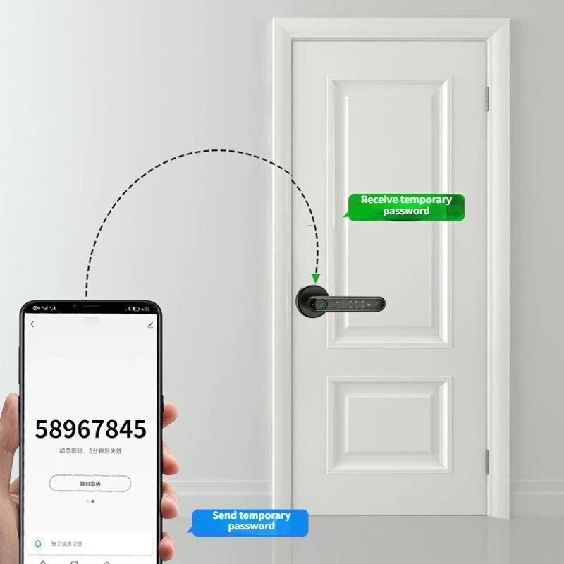 Imagem -03 - Impressão Digital Biométrica Fechadura da Porta Inteligente Tuya App Senha do Cartão ic Chave de Desbloqueio Fechadura Eletrônica Digital Home Indoor Handle Locks