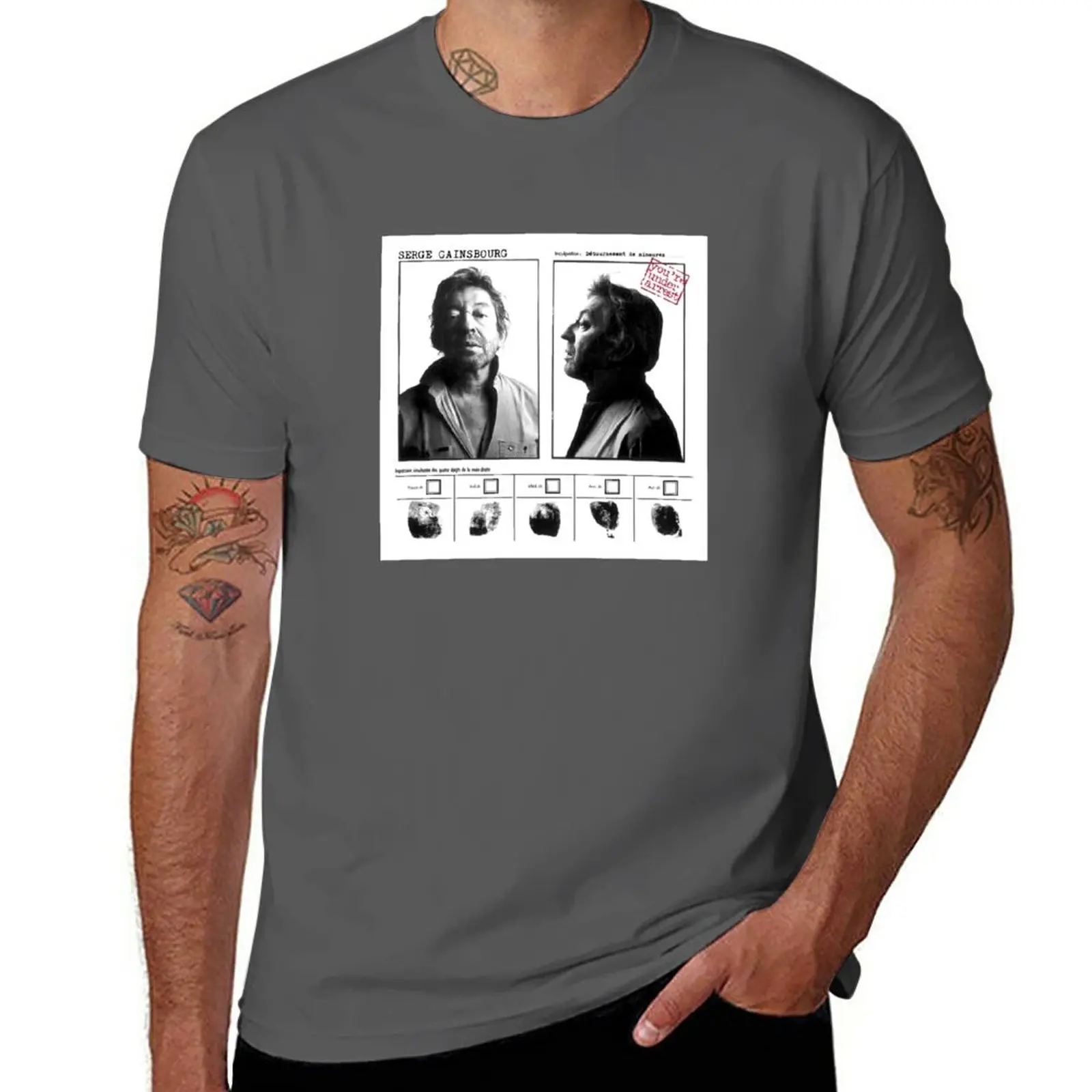 Serge Gainsbourg - You're under arrest T-Shirt hippie clothes boys whites customs shirts graphic tees mens big and tall t shirts