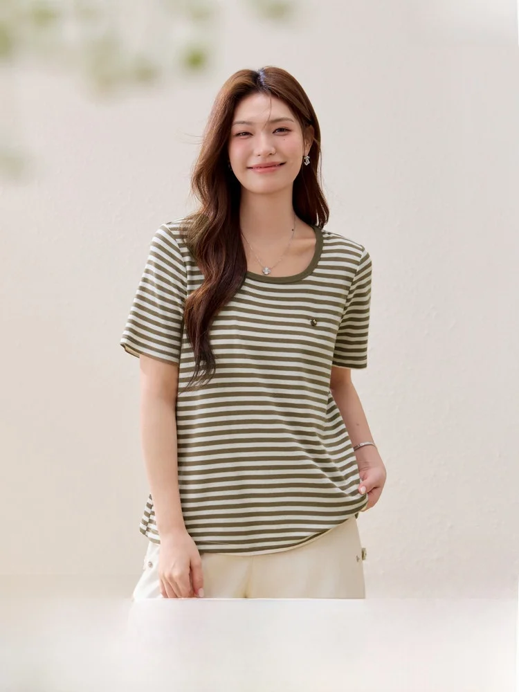

Loose Comfortable Casual Two-Piece Set for plus Size Women Summer New Arrival Slimming Commute Style Short Sleeve round Neck