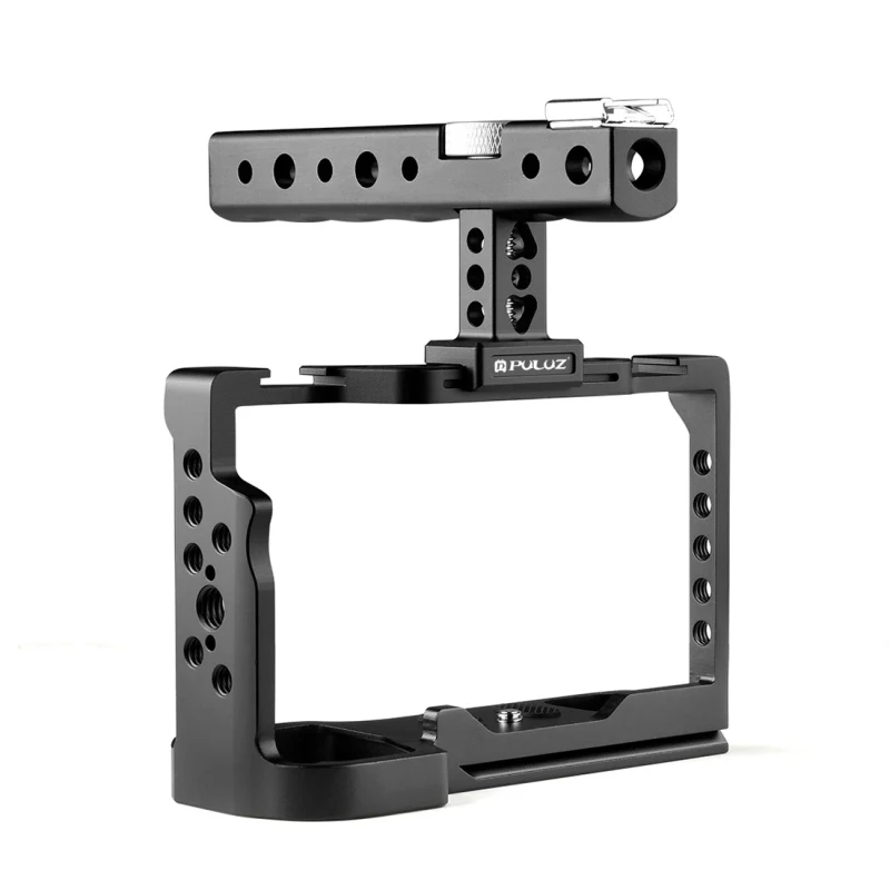 PULUZ Video Camera Cage For Sony Alpha 7C / ILCE-7C / A7C Camera Aluminum Alloy Filmmaking Rig Frame with Handle