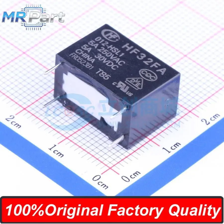 5 Pieces HF32FA/012-HSL1 Power Relay 12VDC 5A 250VAC Set of Normally Open 1A SPST DIP 4Pin