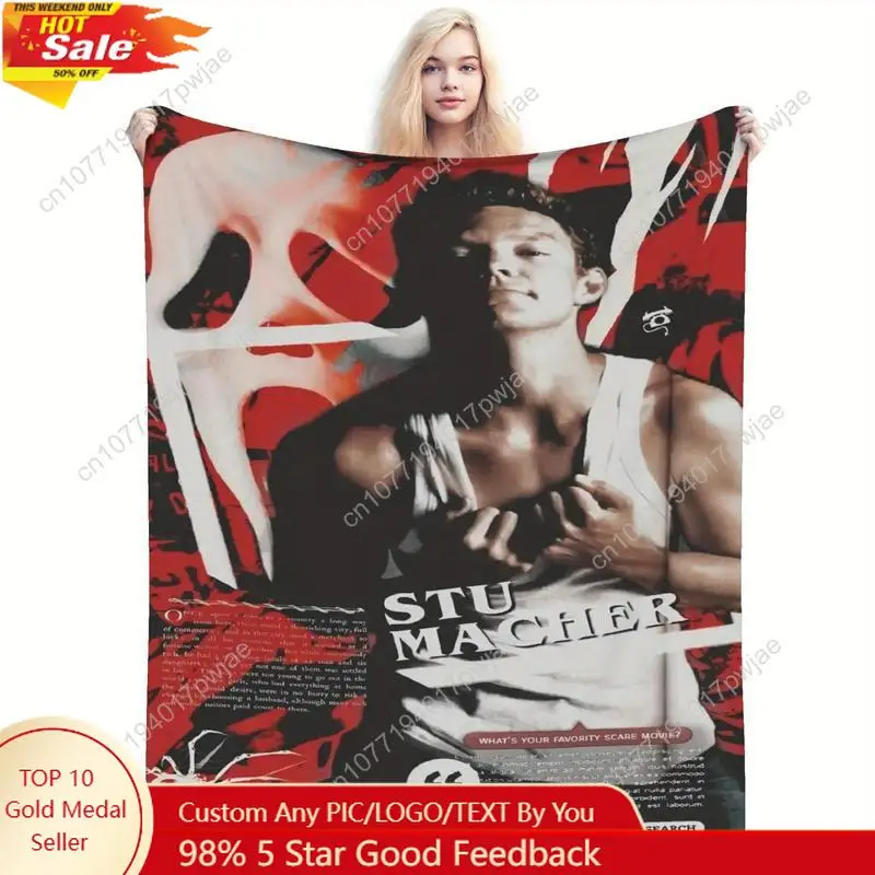 

Stu Macher Scream Theme Print Blanket Soft Comfortable All Seasons - Suitable for Home Office Car Camping Gift Custom blankets