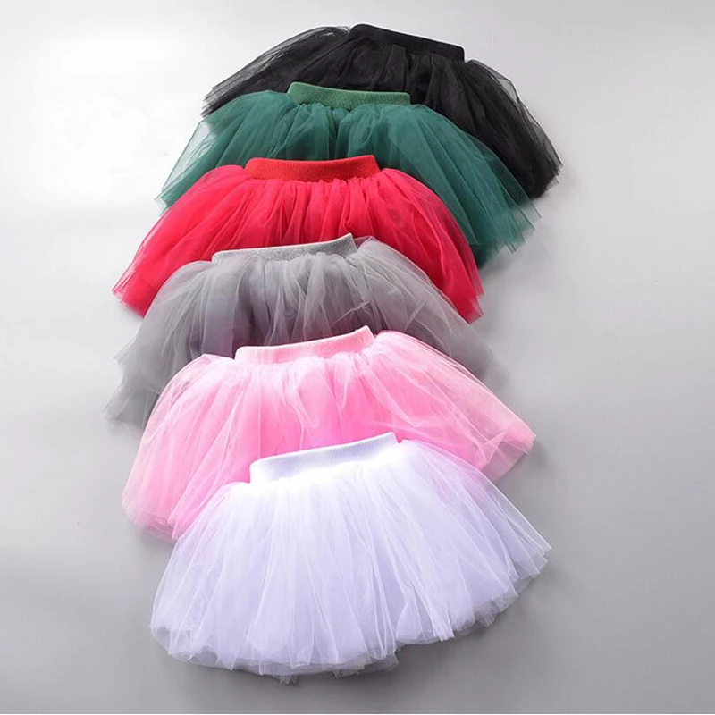 Baby Girls Tulle Tutu Skirt Ballerina Pettiskirt Fluffy Children Ballet Skirts For Party Dance Princess Girl Tulle Clothes 1-7Y