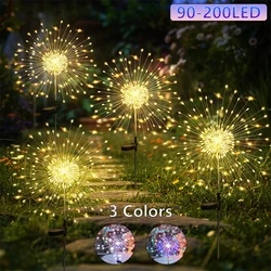Solar Firework Light 90-200LED Outdoor Garden Decor Waterproof Auto On/Off Energy Saving Easy Installation Party Wedding Decor