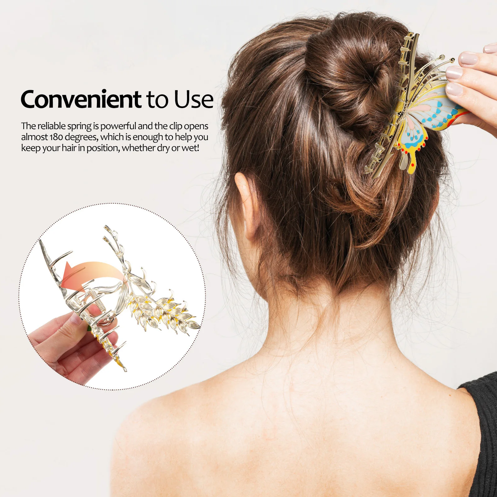 

6 шт., заколка для волос с цветком, заколки для женщин, когти, большие зажимы, металлические подружки невесты, женские